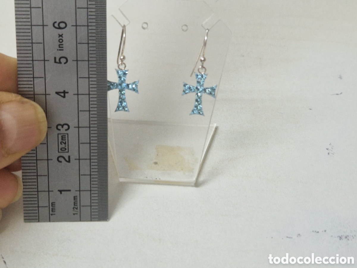 Joyeria: PENDIENTES PLATA CRISTALES AZULES - Foto 7