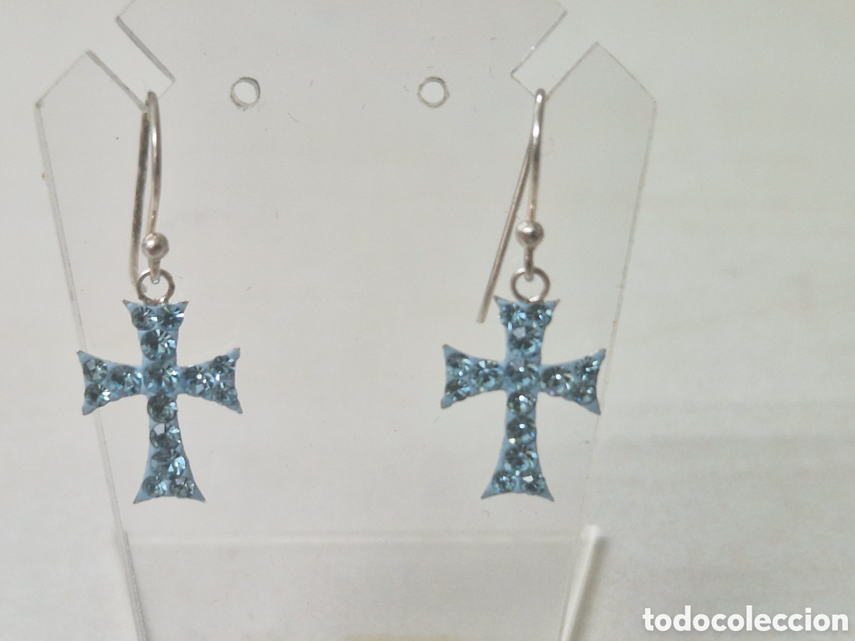 Joyeria: PENDIENTES PLATA CRISTALES AZULES - Foto 1