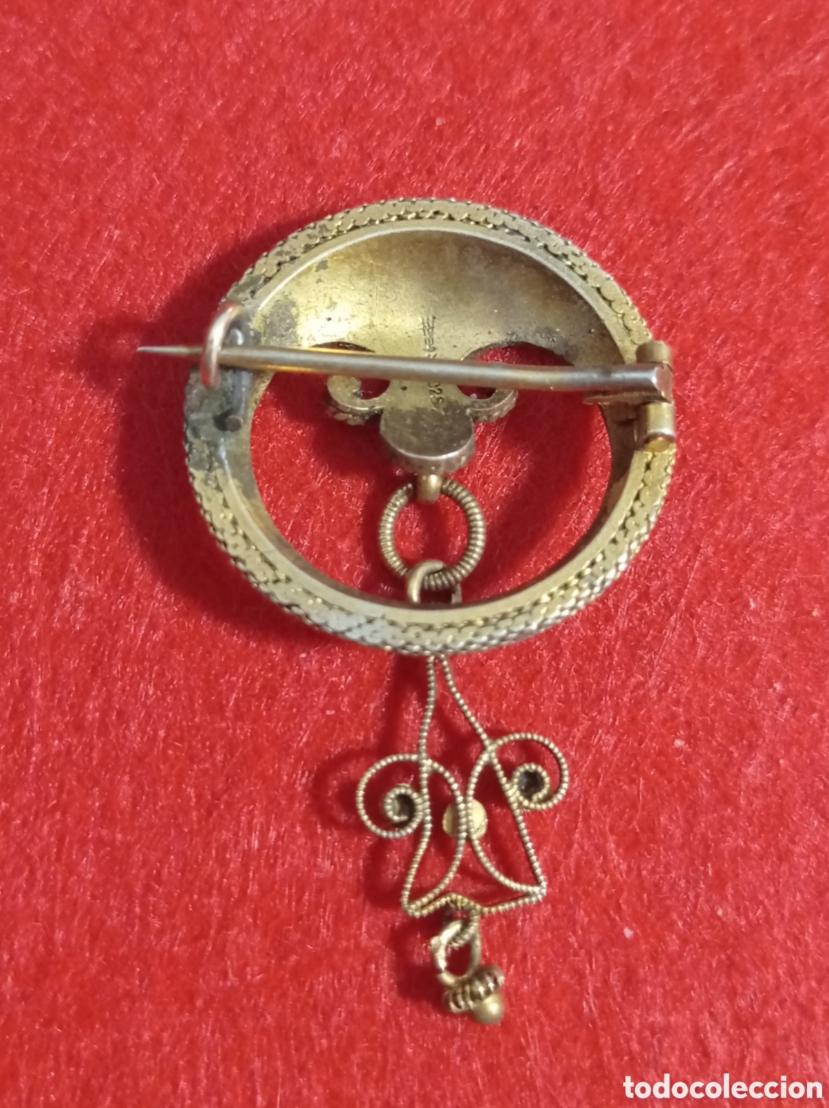 Joyeria: ⚜️HERMOSO ANTIGUO BROCHE CIRCULAR BRONCE - Foto 2