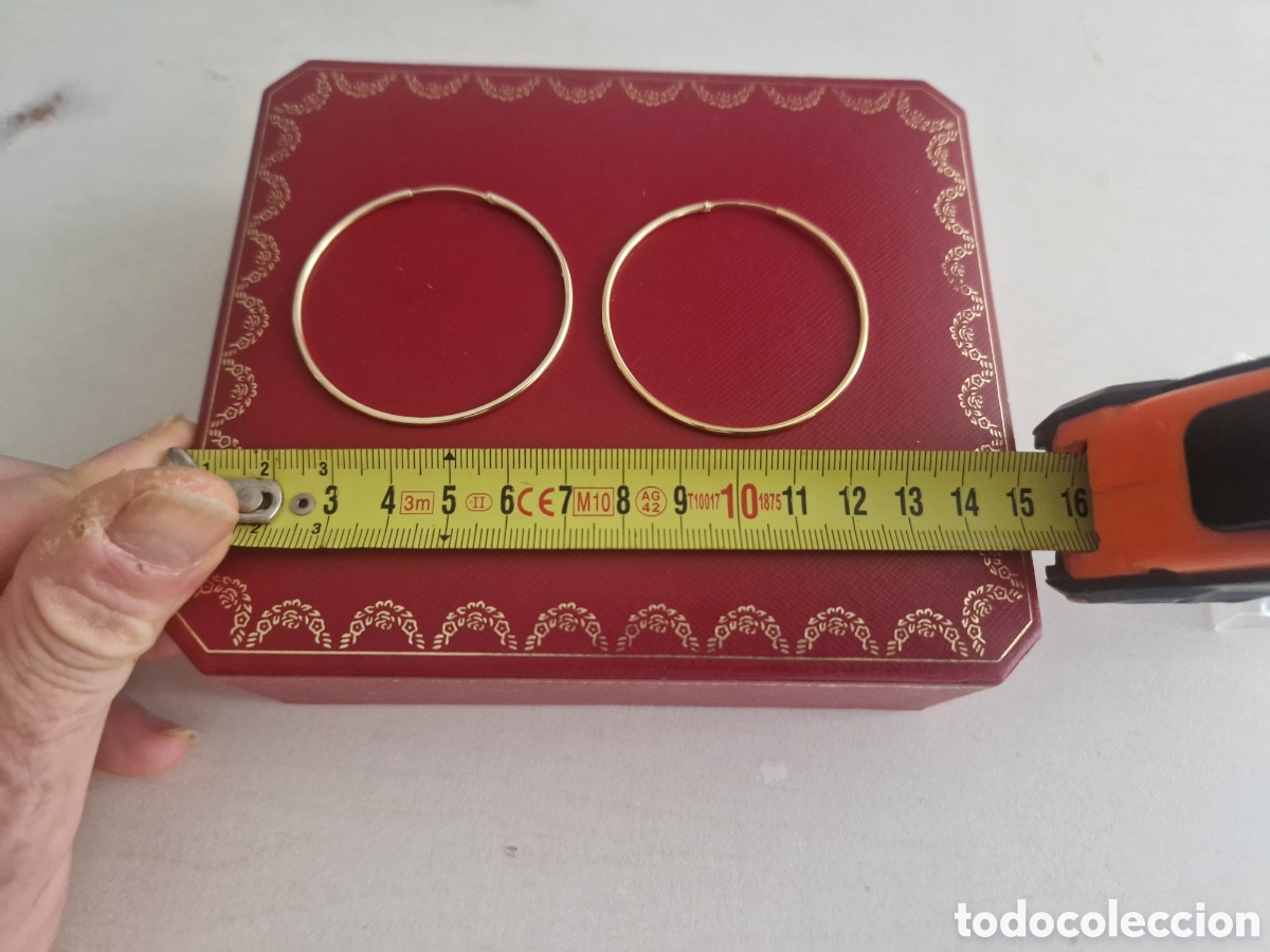 Joyeria: PENDIENTES PLATA DE LEY CON BA&Ntilde;O DE ORO 18 K - Foto 5