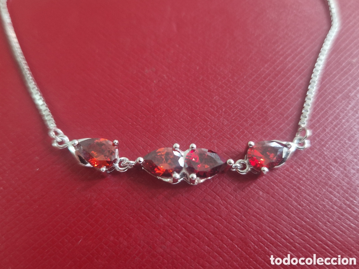 Joyeria: PULSERA DE PLATA DE LEY PIEDRAS ROJAS - Foto 4