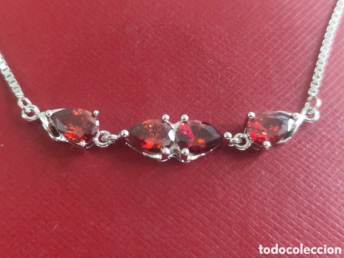 Joyeria: PULSERA DE PLATA DE LEY PIEDRAS ROJAS - Foto 5