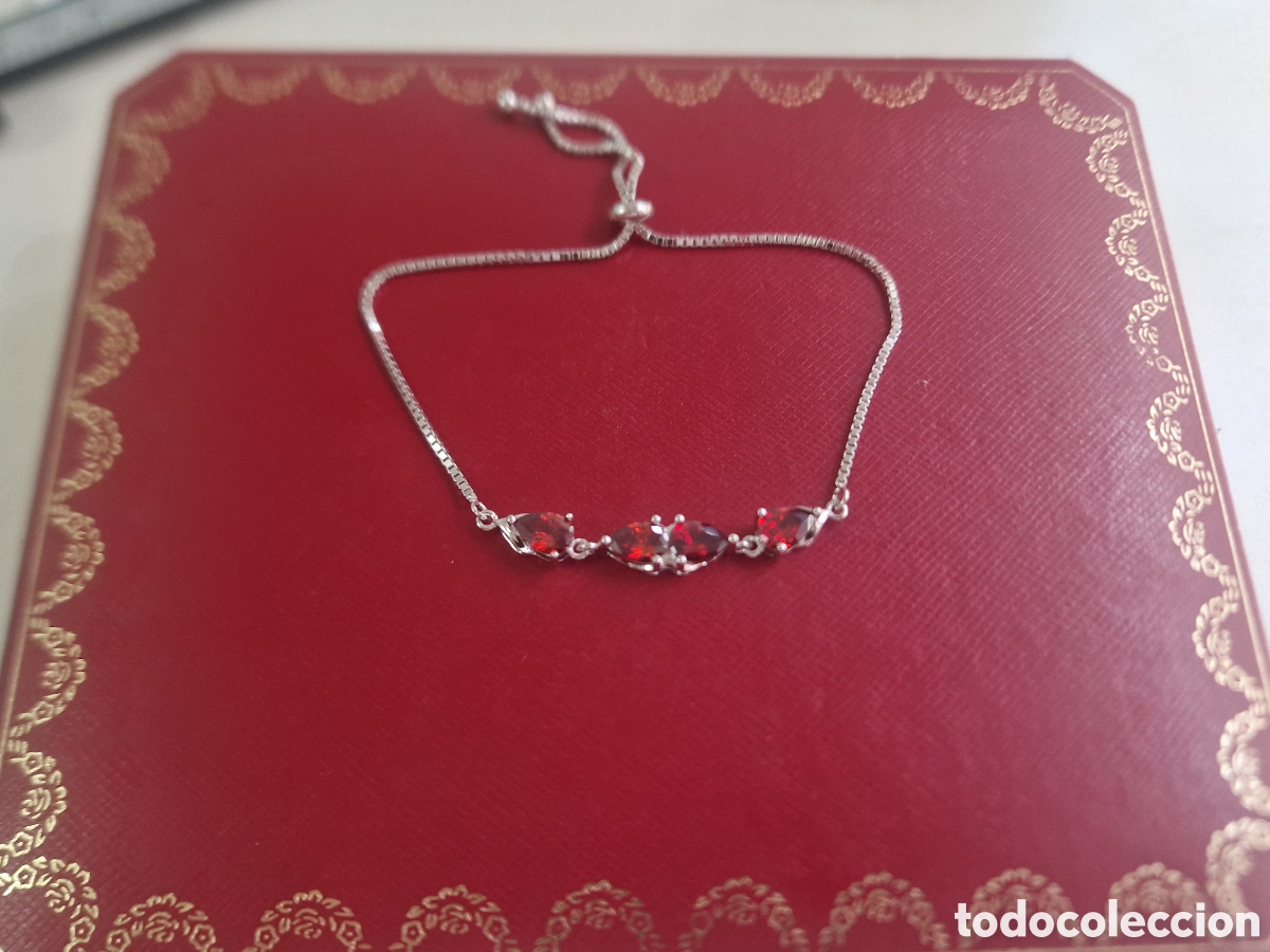 Joyeria: PULSERA DE PLATA DE LEY PIEDRAS ROJAS - Foto 7