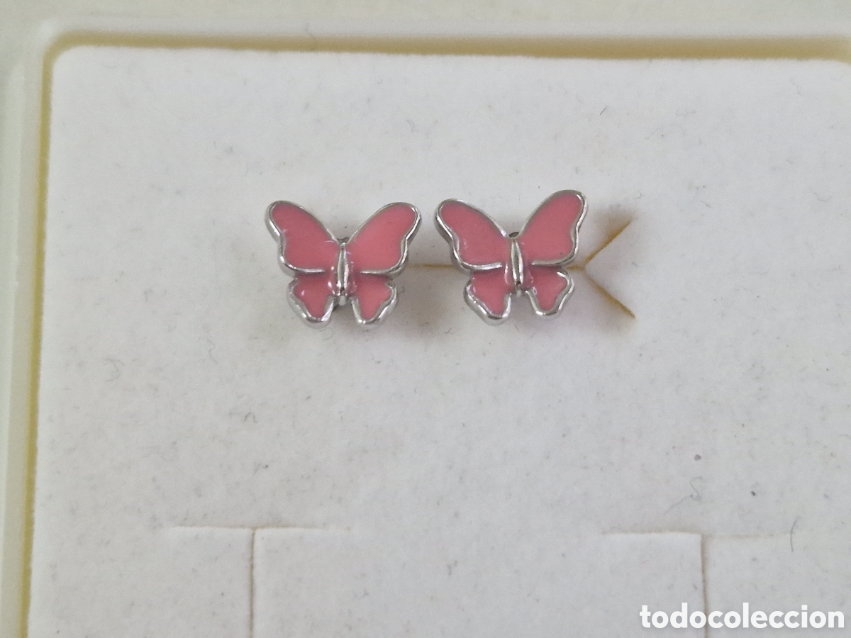 Joyeria: PENDIENTES PEQUE&Ntilde;OS PLATA Y ESMALTE MARIPOSA - Foto 2