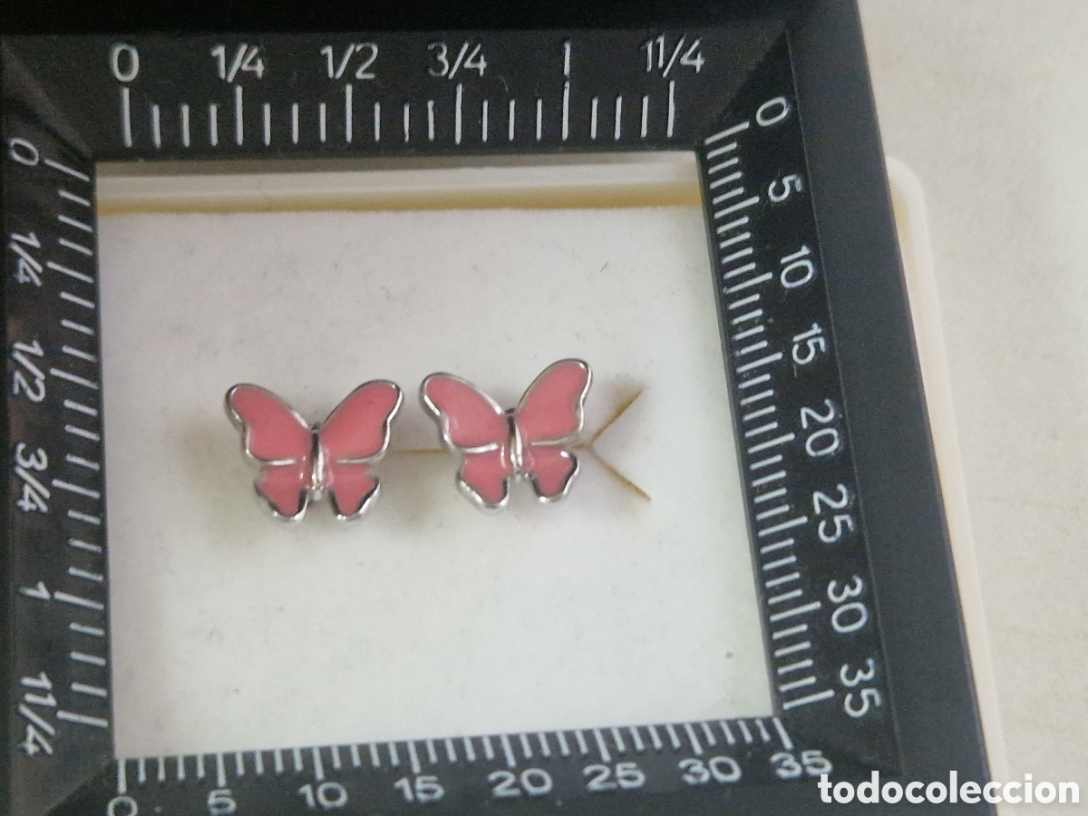 Joyeria: PENDIENTES PEQUE&Ntilde;OS PLATA Y ESMALTE MARIPOSA - Foto 3