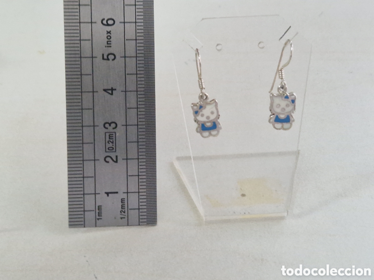 Joyeria: PENDIENTES PLATA Y ESMLATE GATITOS - Foto 5