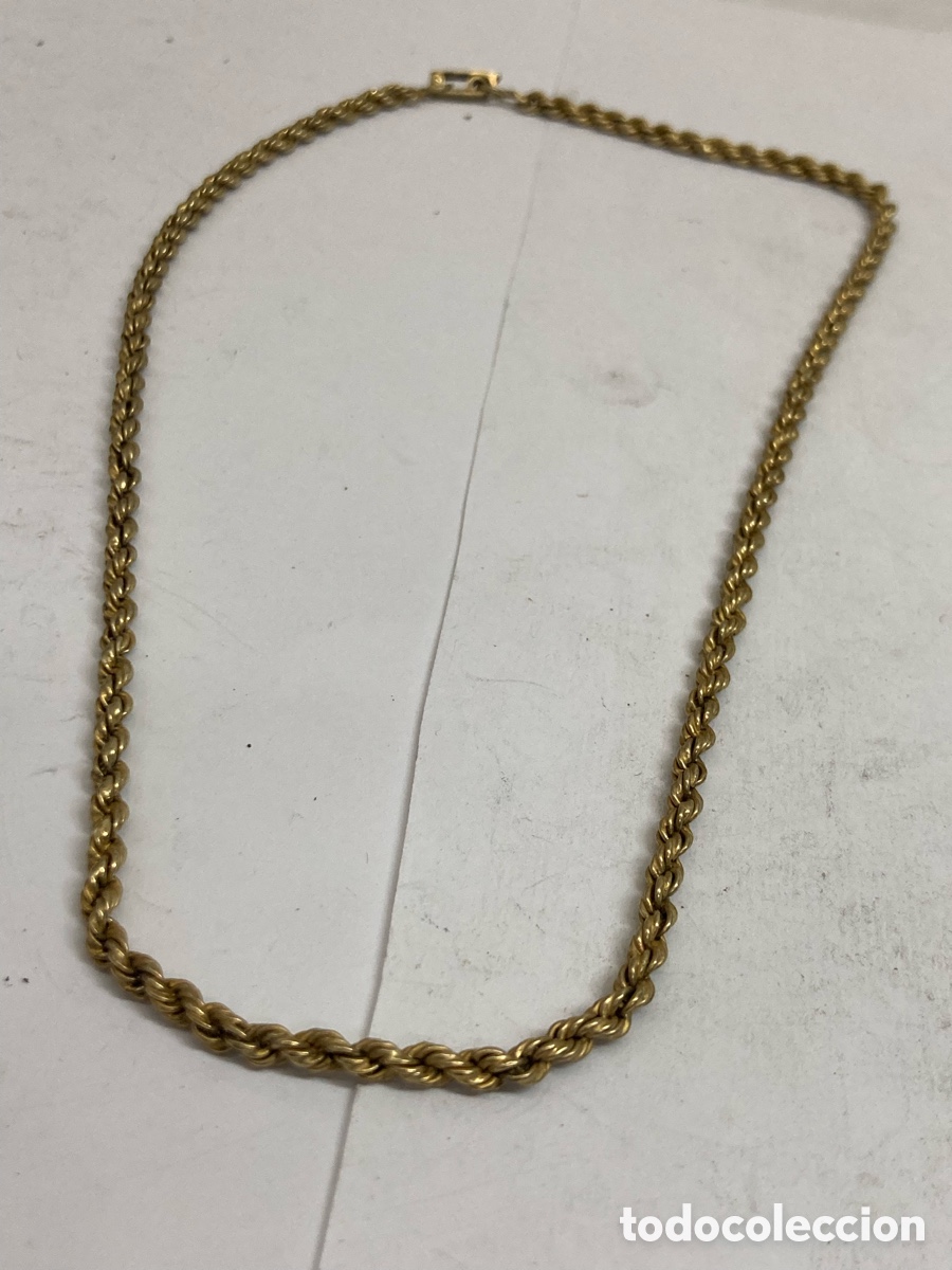 Joyeria: Cadena de plata cord&oacute;n dorado CA279 - Foto 1