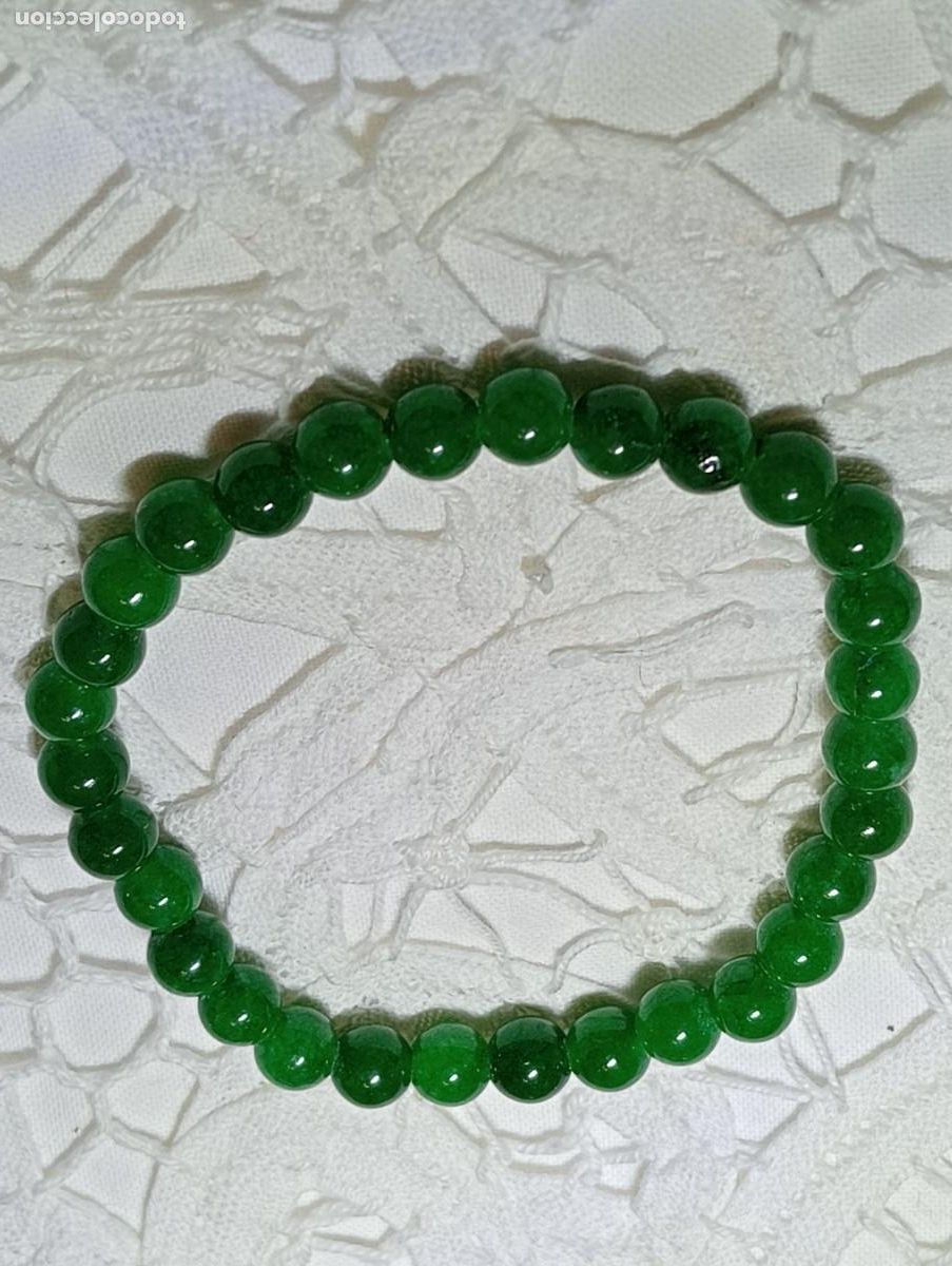 Joyeria: PULSERA DE CALCEDONIA VERDE NATURAL (SIN USAR) - Foto 1
