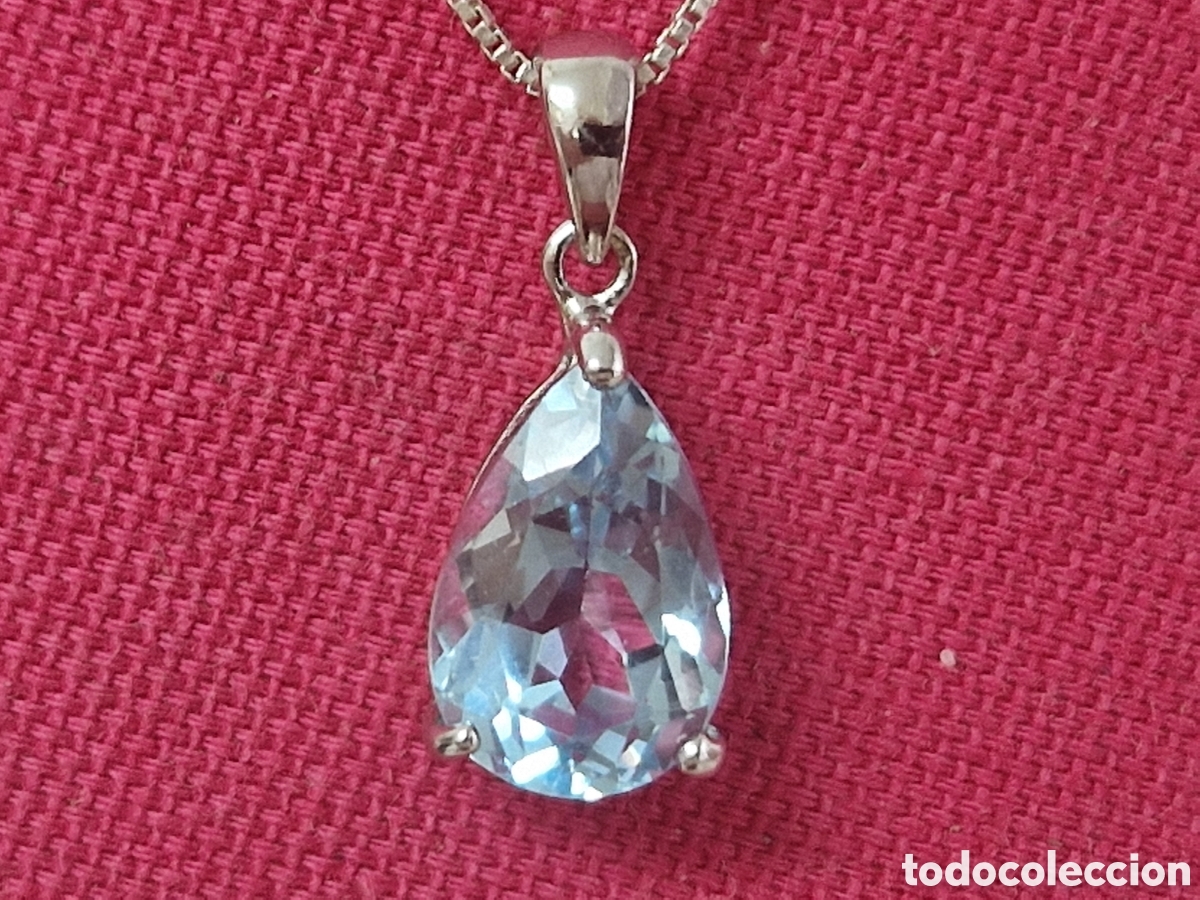 Joyeria: COLGANTE PLATA TOPACOO AZUL CON CADENA - Foto 3