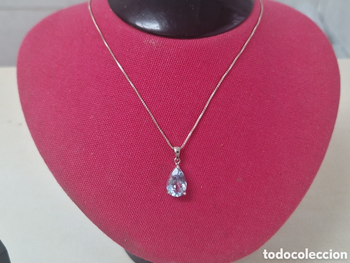 Joyeria: COLGANTE PLATA TOPACOO AZUL CON CADENA - Foto 4