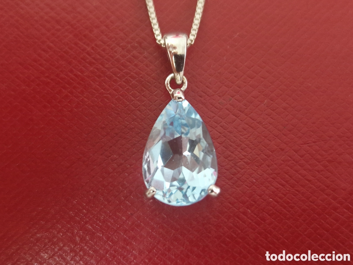 Joyeria: COLGANTE PLATA TOPACOO AZUL CON CADENA - Foto 5