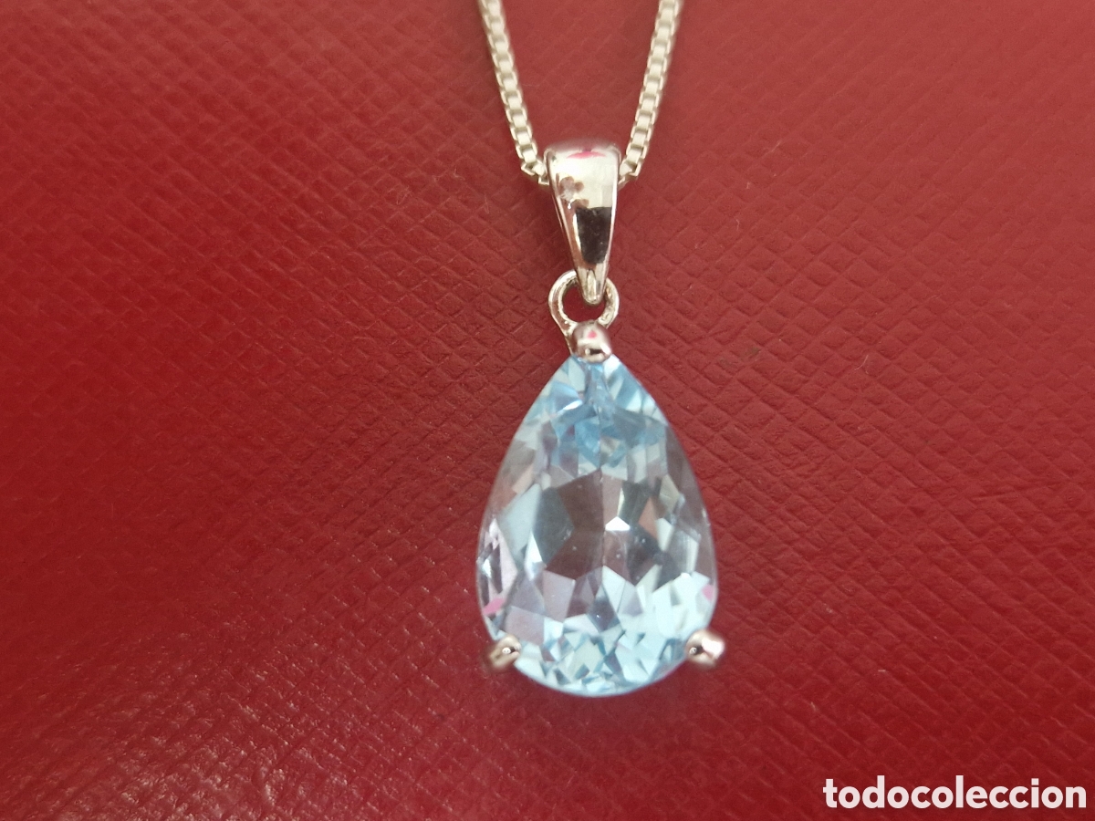 Joyeria: COLGANTE PLATA TOPACOO AZUL CON CADENA - Foto 6