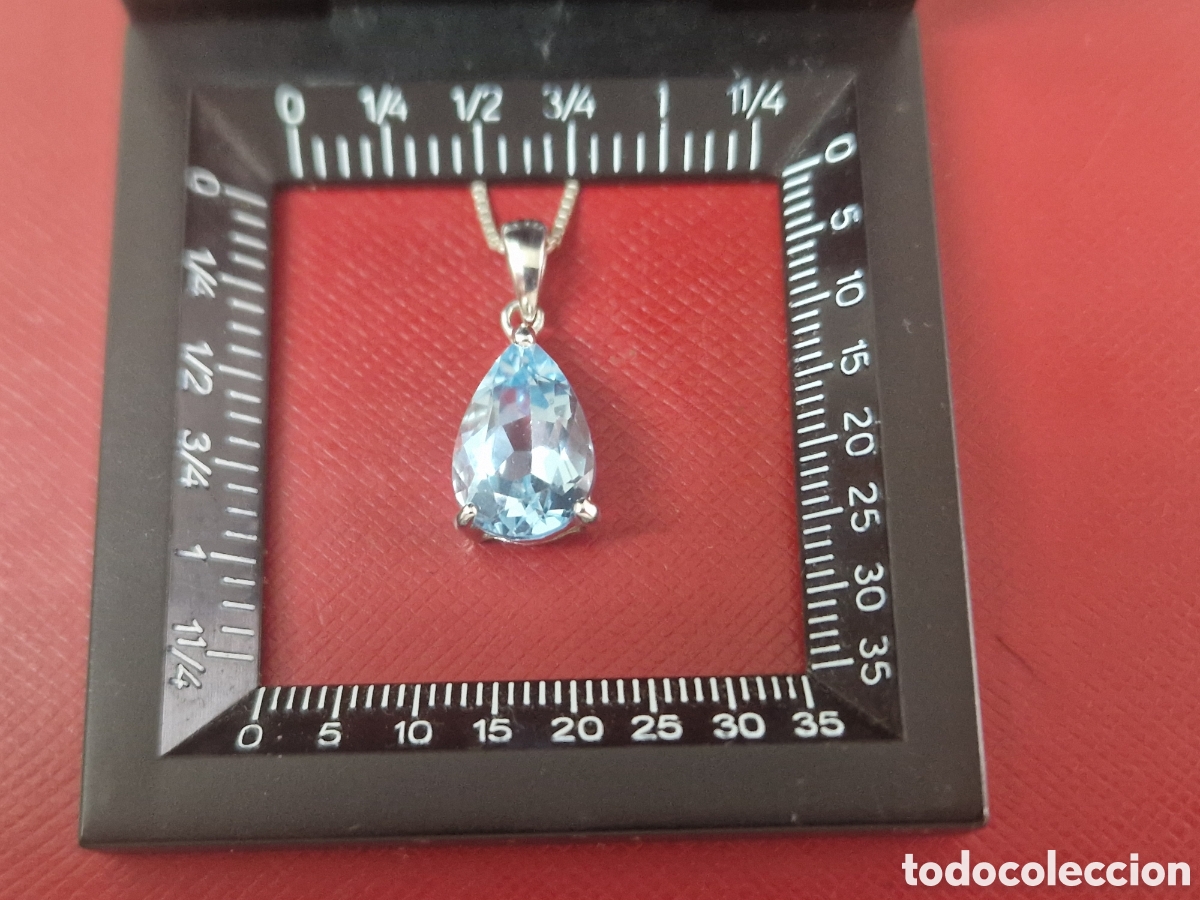 Joyeria: COLGANTE PLATA TOPACOO AZUL CON CADENA - Foto 7