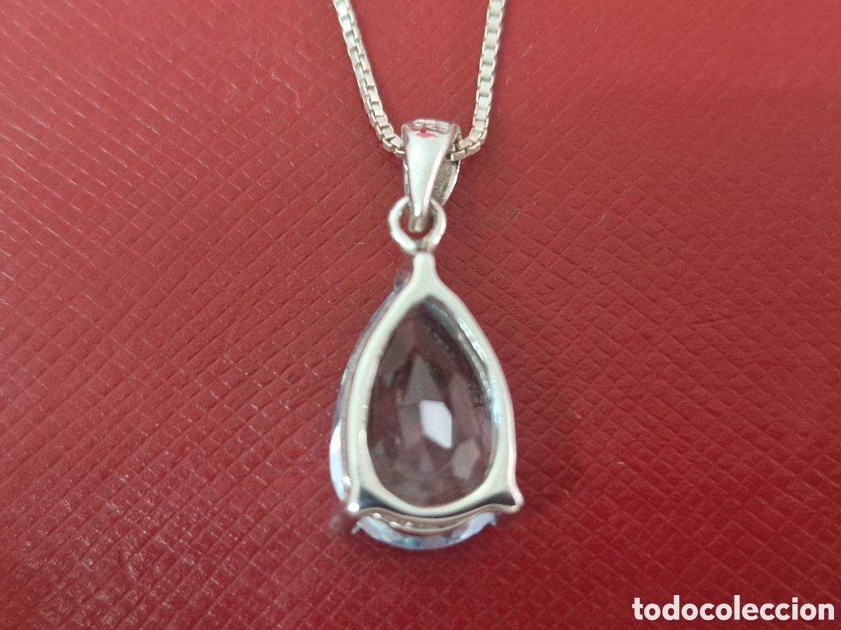 Joyeria: COLGANTE PLATA TOPACOO AZUL CON CADENA - Foto 8