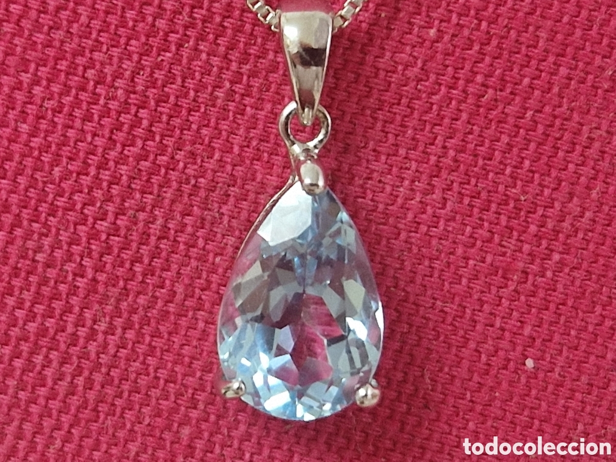 Joyeria: COLGANTE PLATA TOPACOO AZUL CON CADENA - Foto 1