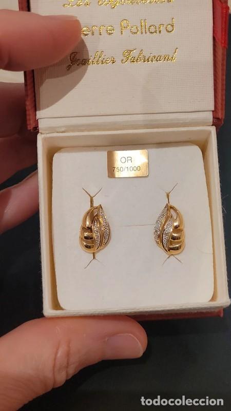 Joyeria: Pendientes en oro de ley y puntas de diamantes - Foto 2