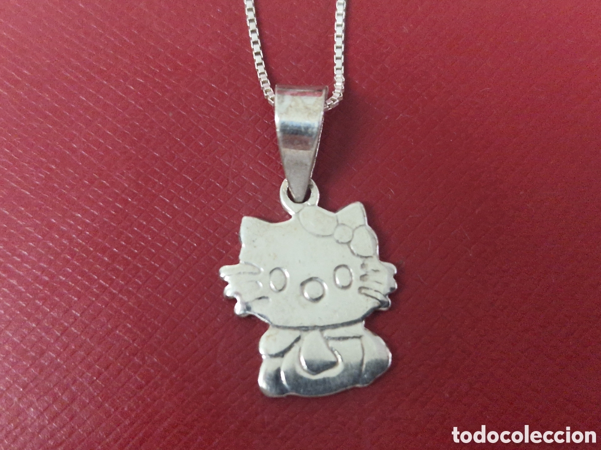 Joyeria: COLGANTE Y CADENA EN PLATA DE LEY GATO - Foto 1