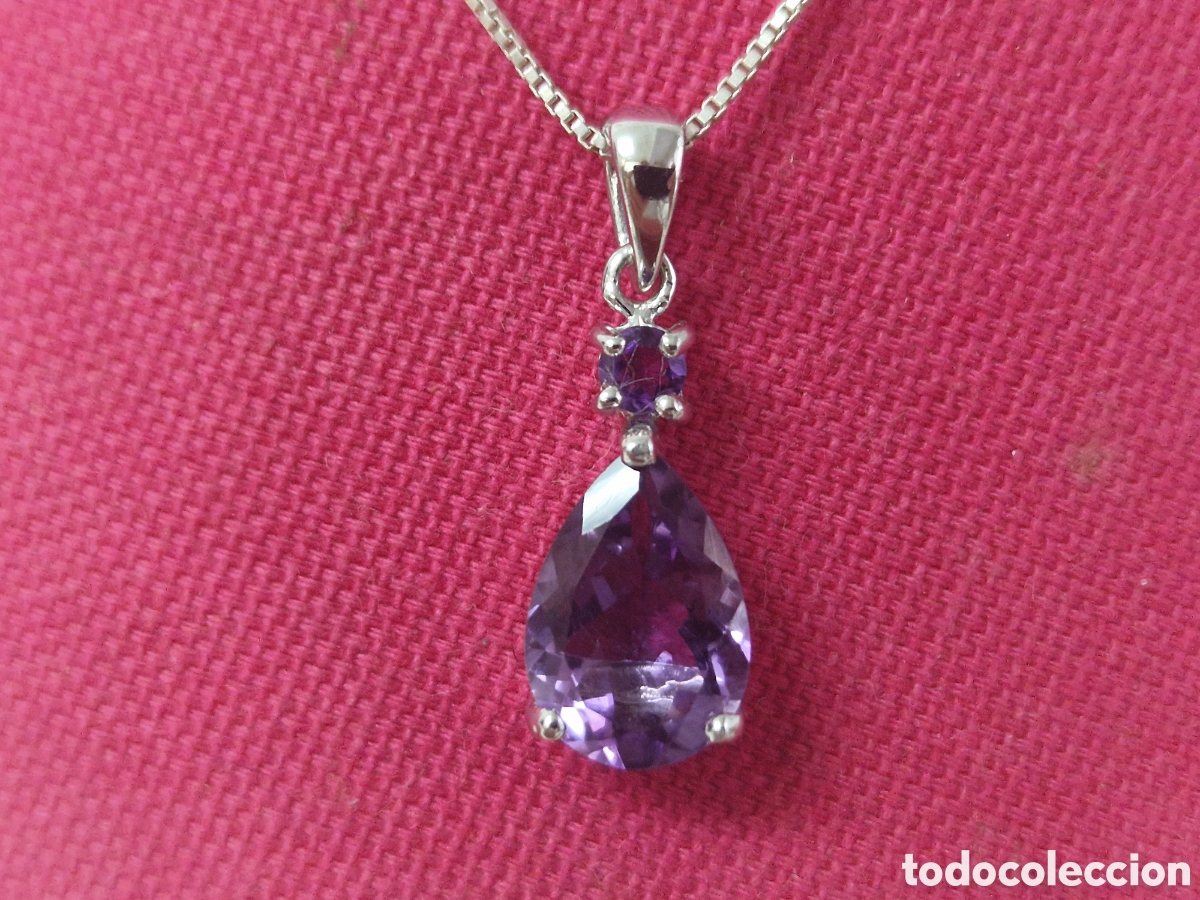 Joyeria: COLGANTE PLATA Y AMATISTA CON CADENA - Foto 2