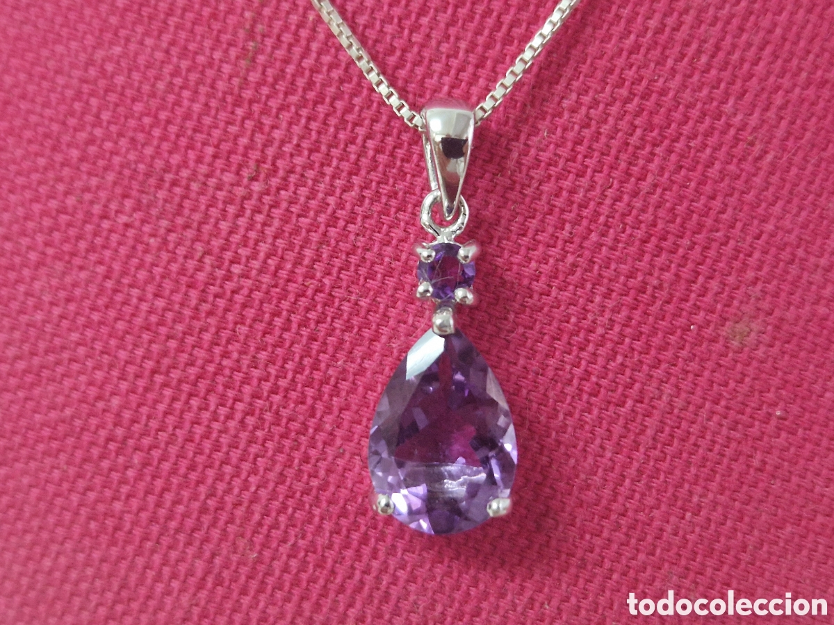 Joyeria: COLGANTE PLATA Y AMATISTA CON CADENA - Foto 3