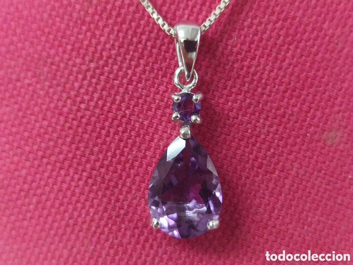 Joyeria: COLGANTE PLATA Y AMATISTA CON CADENA - Foto 1