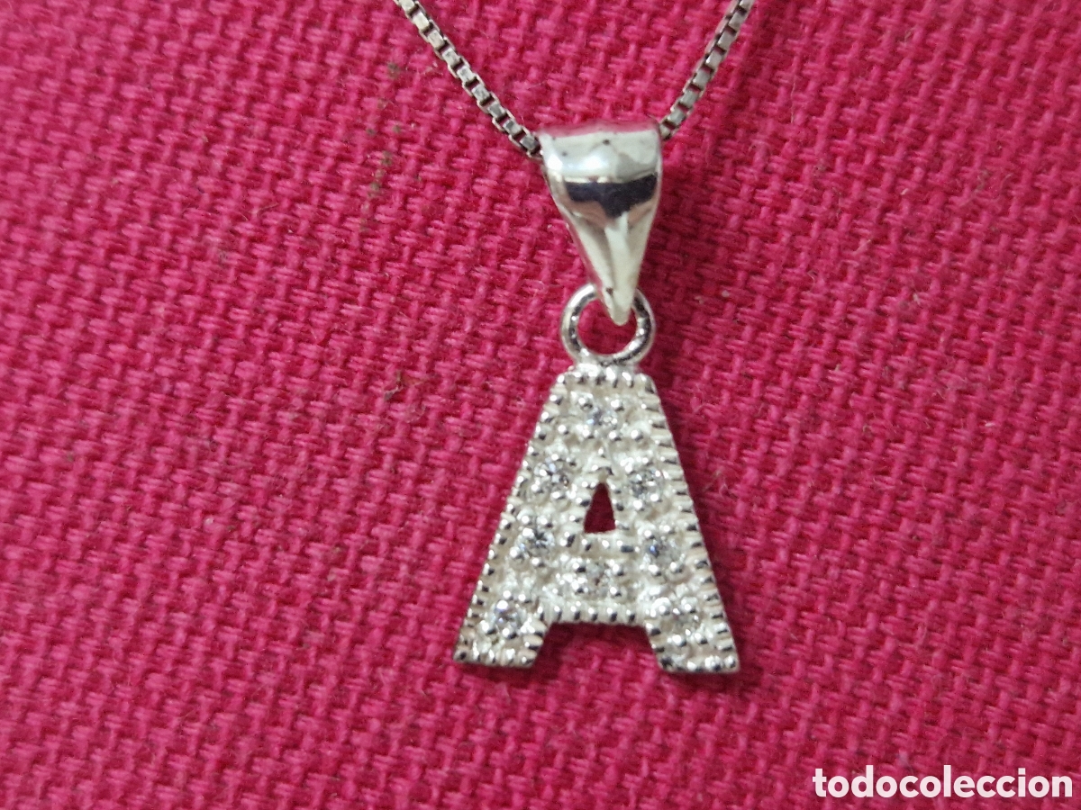 Joyeria: COLGANTE PLATA LETEA A CON CADENA EN PLATA - Foto 2