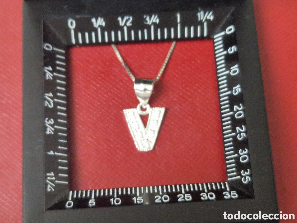 Joyeria: COLGANTE PLATA Y CIRCONITSS LETRA V CON CADENA - Foto 7