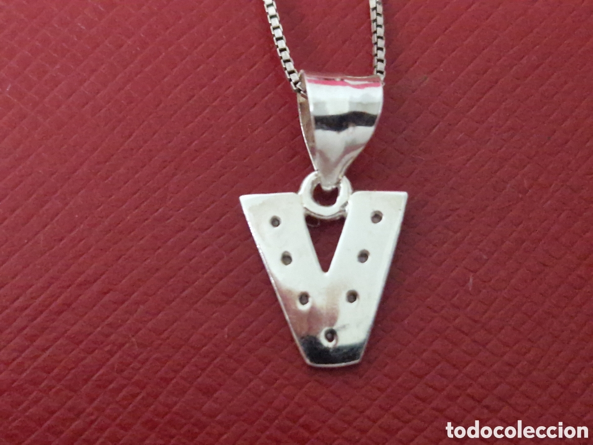 Joyeria: COLGANTE PLATA Y CIRCONITSS LETRA V CON CADENA - Foto 8