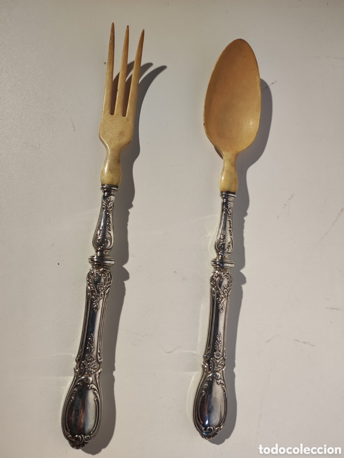Joyeria: Cuchar&oacute;n y trinchero de servir, plata - Foto 1