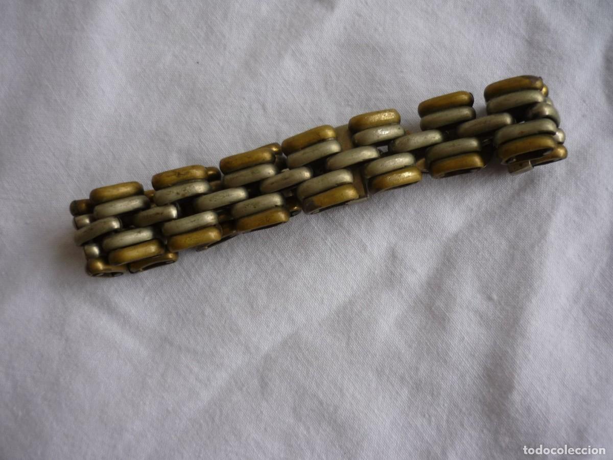 Joyeria: Antigua pulsera de lat&oacute;n y alpaca - Foto 3
