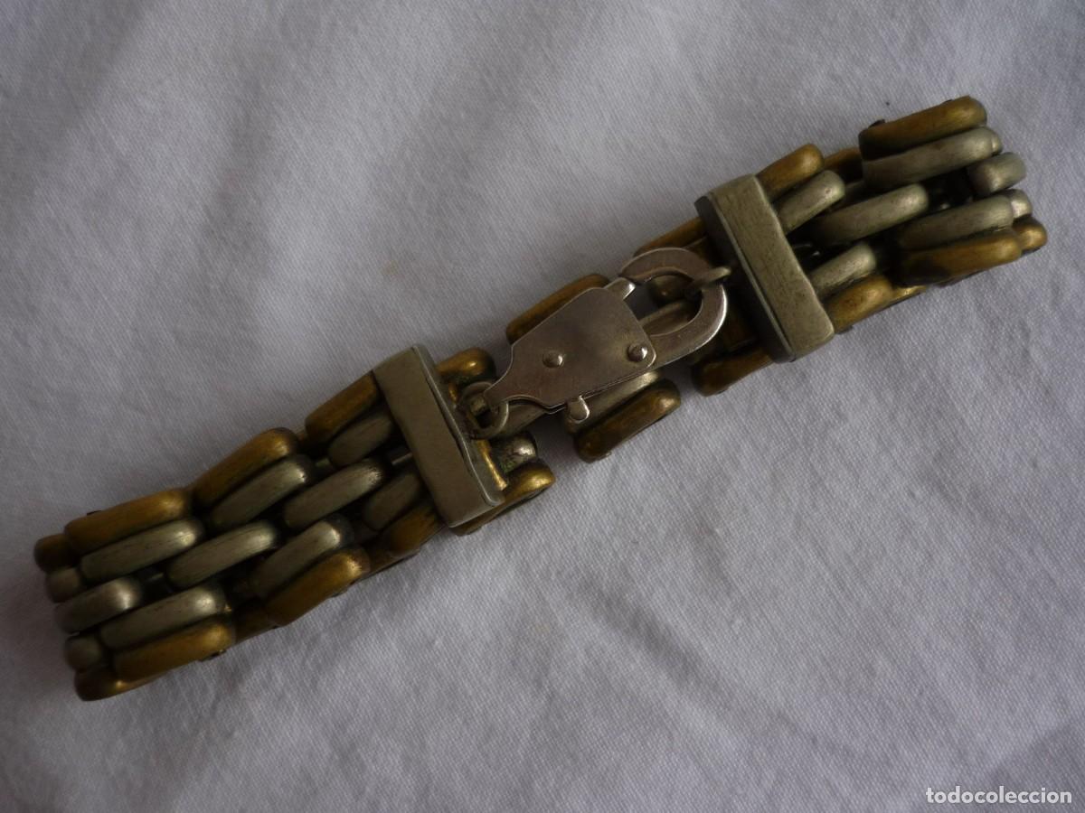 Joyeria: Antigua pulsera de lat&oacute;n y alpaca - Foto 5