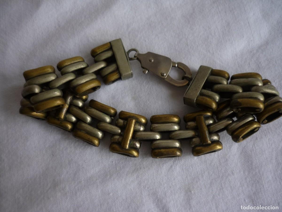 Joyeria: Antigua pulsera de lat&oacute;n y alpaca - Foto 6
