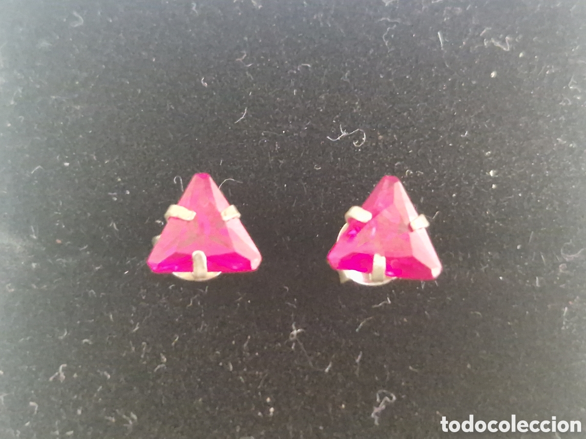 Joyeria: PENDIENTES PEQUE&Ntilde;OS PLATA PIEDRA ROJA - Foto 2