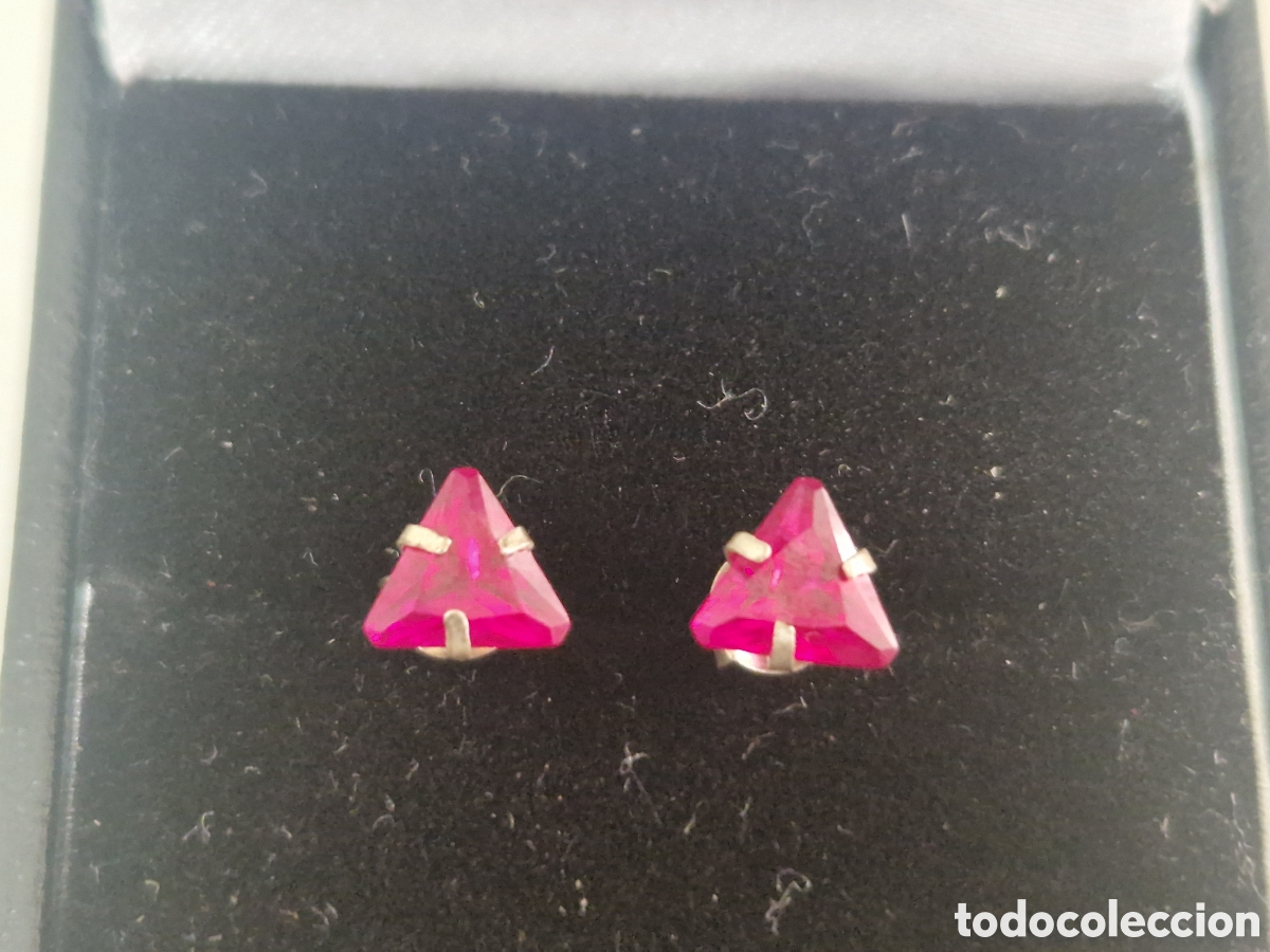 Joyeria: PENDIENTES PEQUE&Ntilde;OS PLATA PIEDRA ROJA - Foto 7