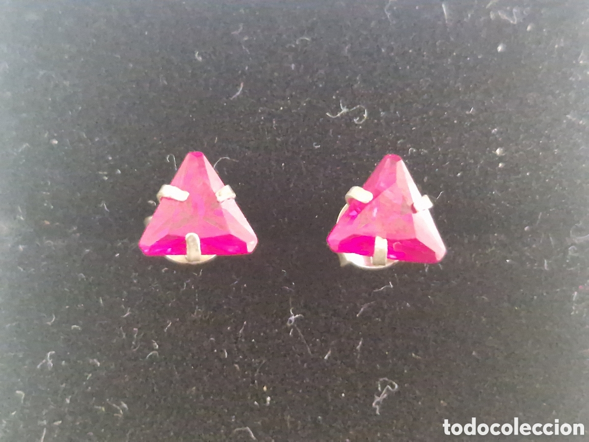 Joyeria: PENDIENTES PEQUE&Ntilde;OS PLATA PIEDRA ROJA - Foto 1
