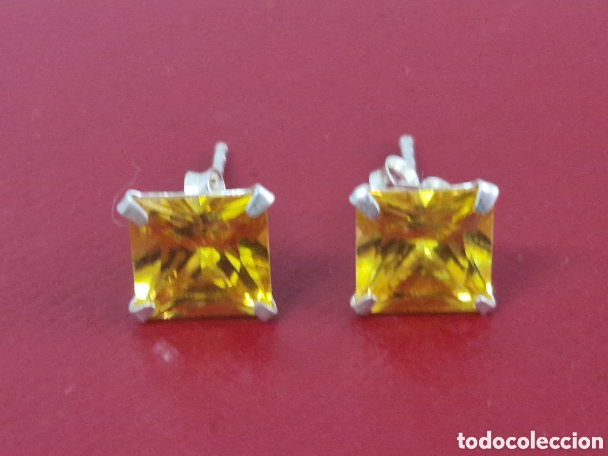 Joyeria: PENDIENTES DE PLATA PIEDRAS AMARILLAS - Foto 2