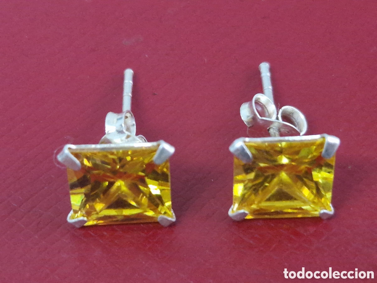 Joyeria: PENDIENTES DE PLATA PIEDRAS AMARILLAS - Foto 3