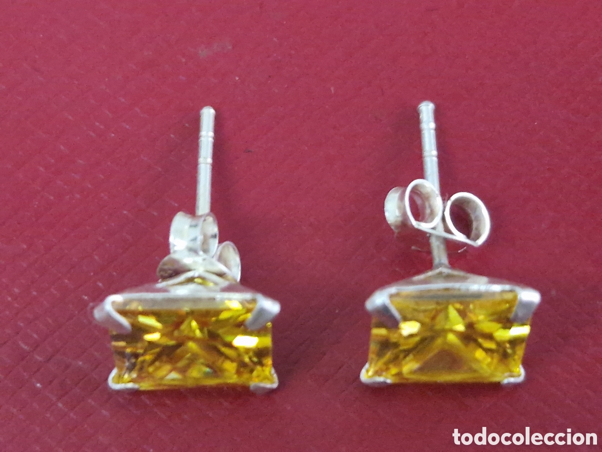 Joyeria: PENDIENTES DE PLATA PIEDRAS AMARILLAS - Foto 4