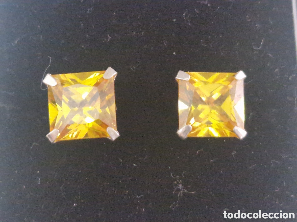 Joyeria: PENDIENTES DE PLATA PIEDRAS AMARILLAS - Foto 8