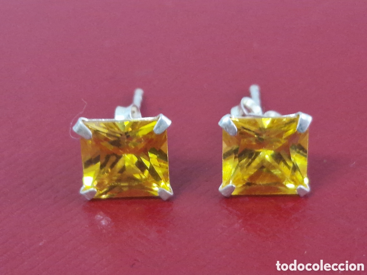 Joyeria: PENDIENTES DE PLATA PIEDRAS AMARILLAS - Foto 1
