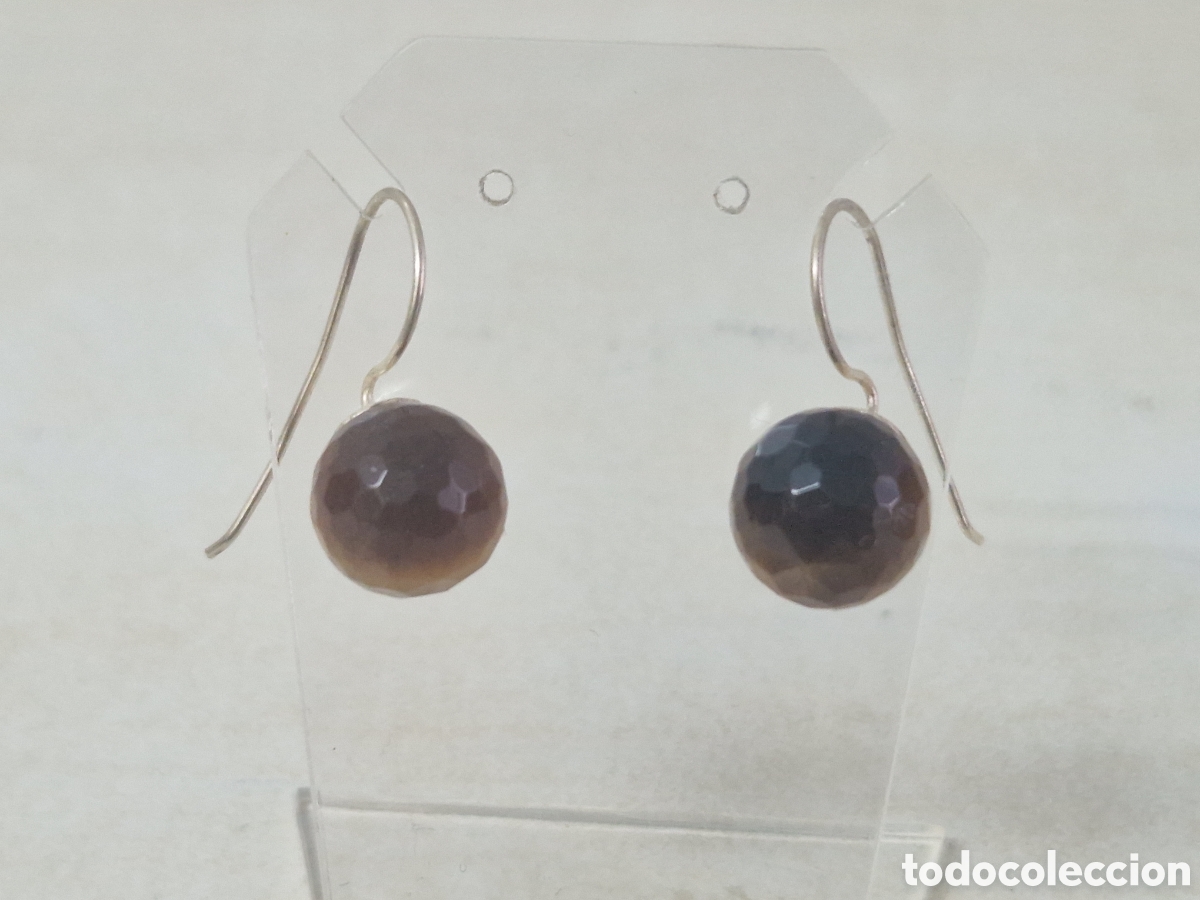 Joyeria: PENDIENTES BOLAS PIEDRAS OJO DE TIGRE - Foto 4
