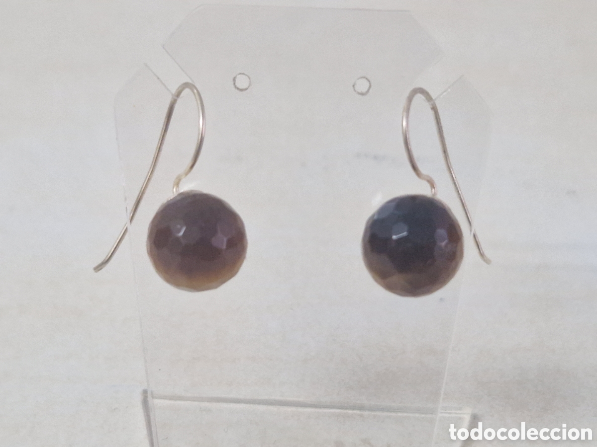Joyeria: PENDIENTES BOLAS PIEDRAS OJO DE TIGRE - Foto 5