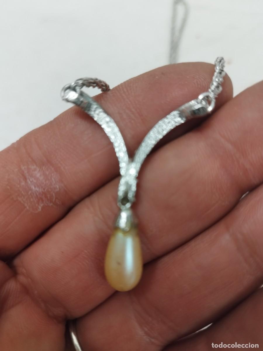 Joyeria: Antiguo collar a identificar, con piedra y perla. - Foto 5