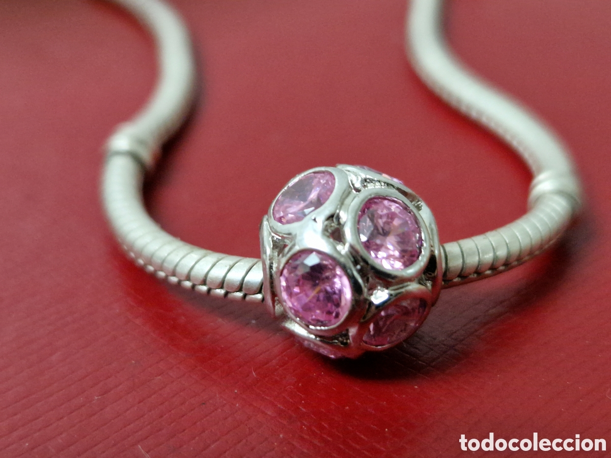 Joyeria: CHARM EN PLATA DE LEY Y CIRCONITAS ROSAS NUEVO - Foto 2