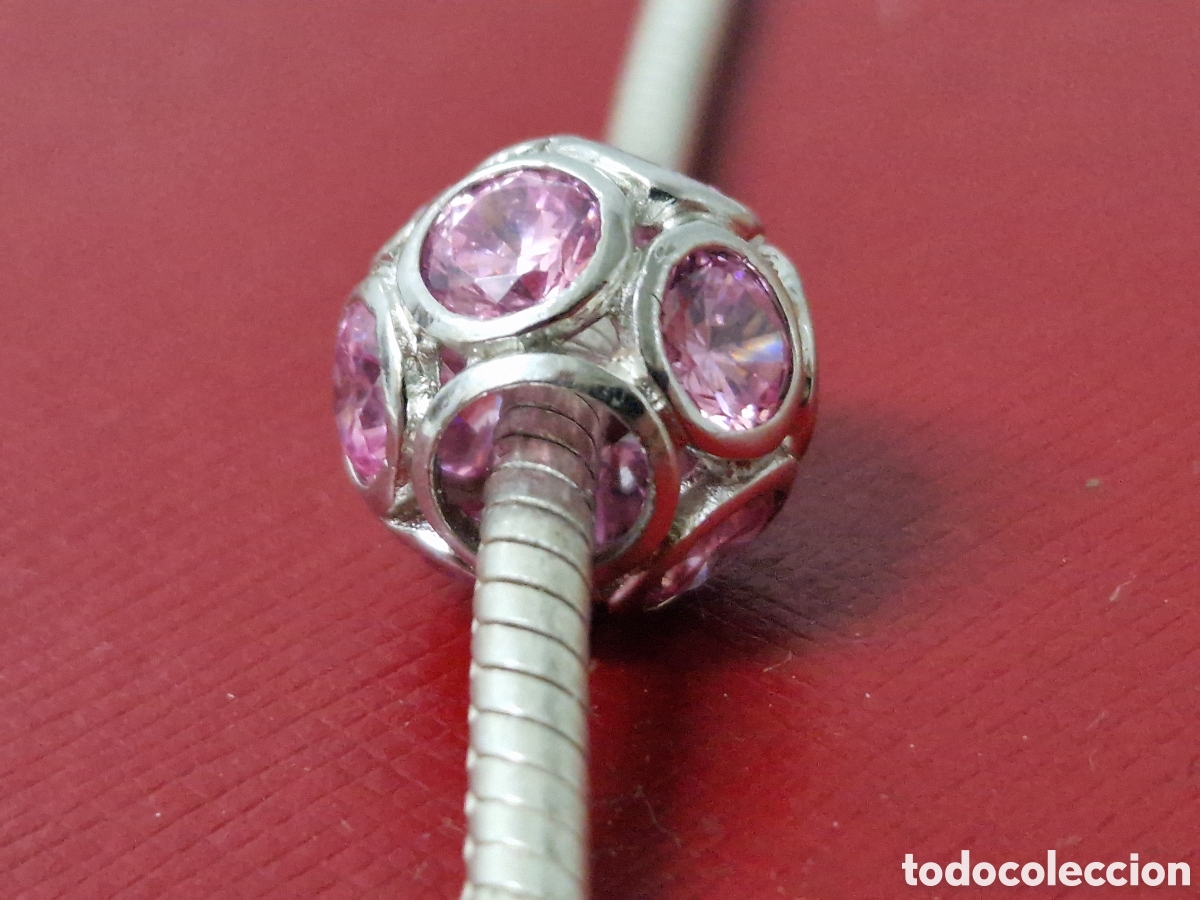 Joyeria: CHARM EN PLATA DE LEY Y CIRCONITAS ROSAS NUEVO - Foto 3