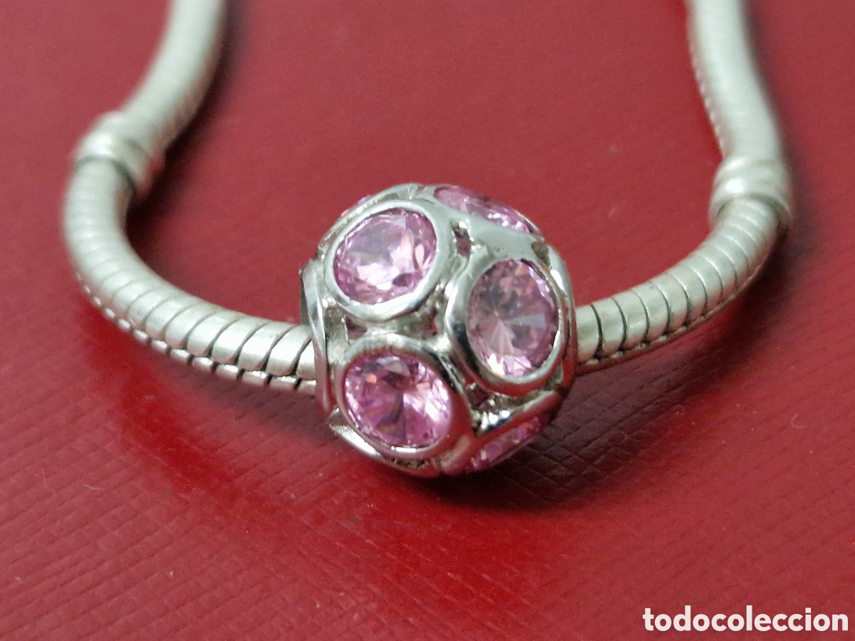 Joyeria: CHARM EN PLATA DE LEY Y CIRCONITAS ROSAS NUEVO - Foto 4