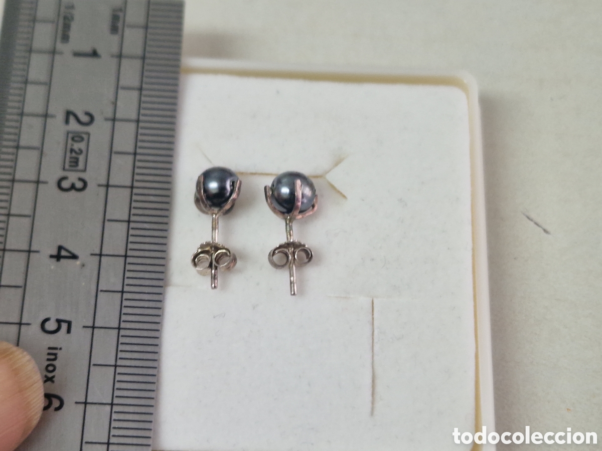 Joyeria: PENDIENTES PLATA PERLAS NEGRAS - Foto 2