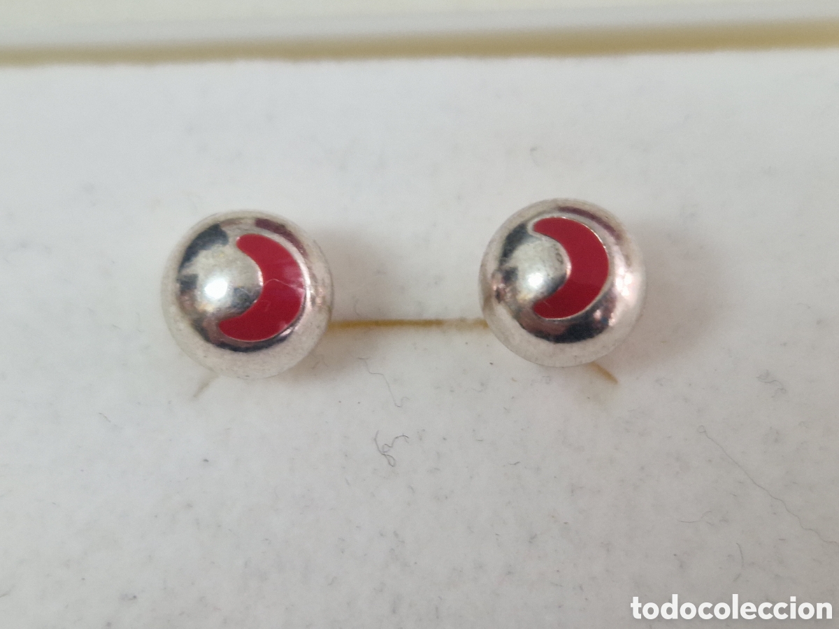 Joyeria: PENDIENTES PLATA Y ESMALTE ROJO LUNA - Foto 2