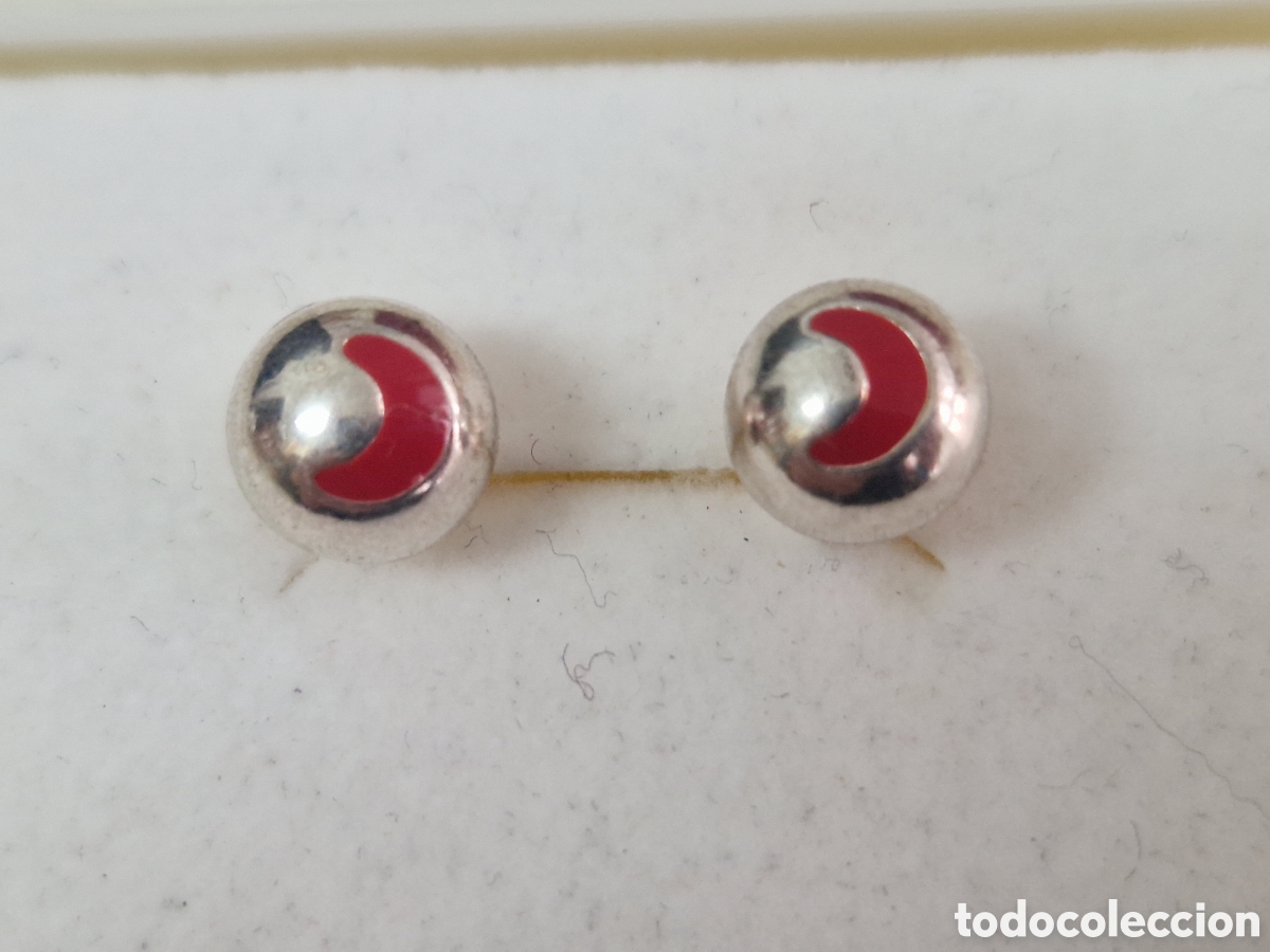Joyeria: PENDIENTES PLATA Y ESMALTE ROJO LUNA - Foto 3