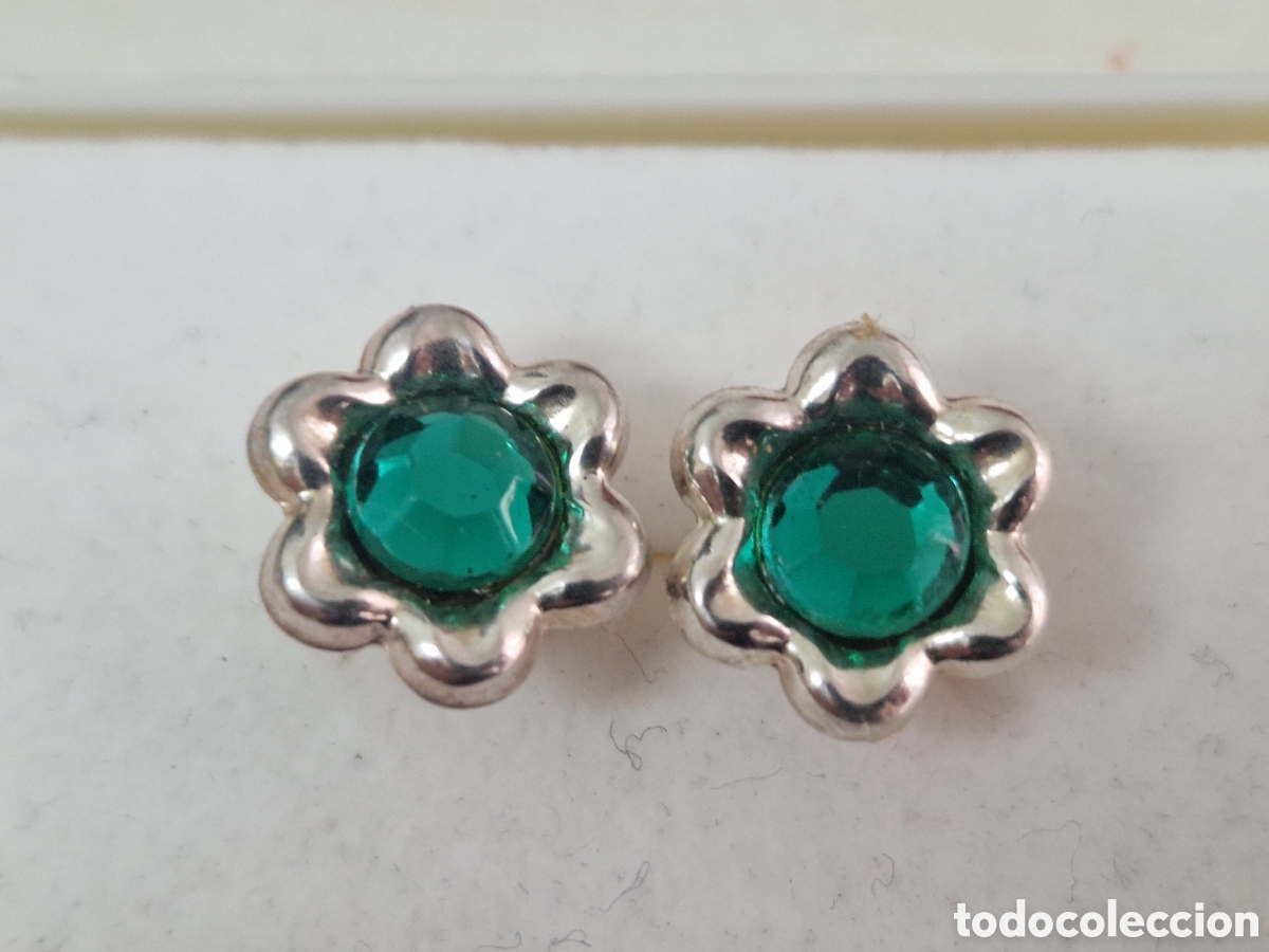 Joyeria: PENDIENTES DE PLATAVY PIEDRA VERDE NUEVOS - Foto 2
