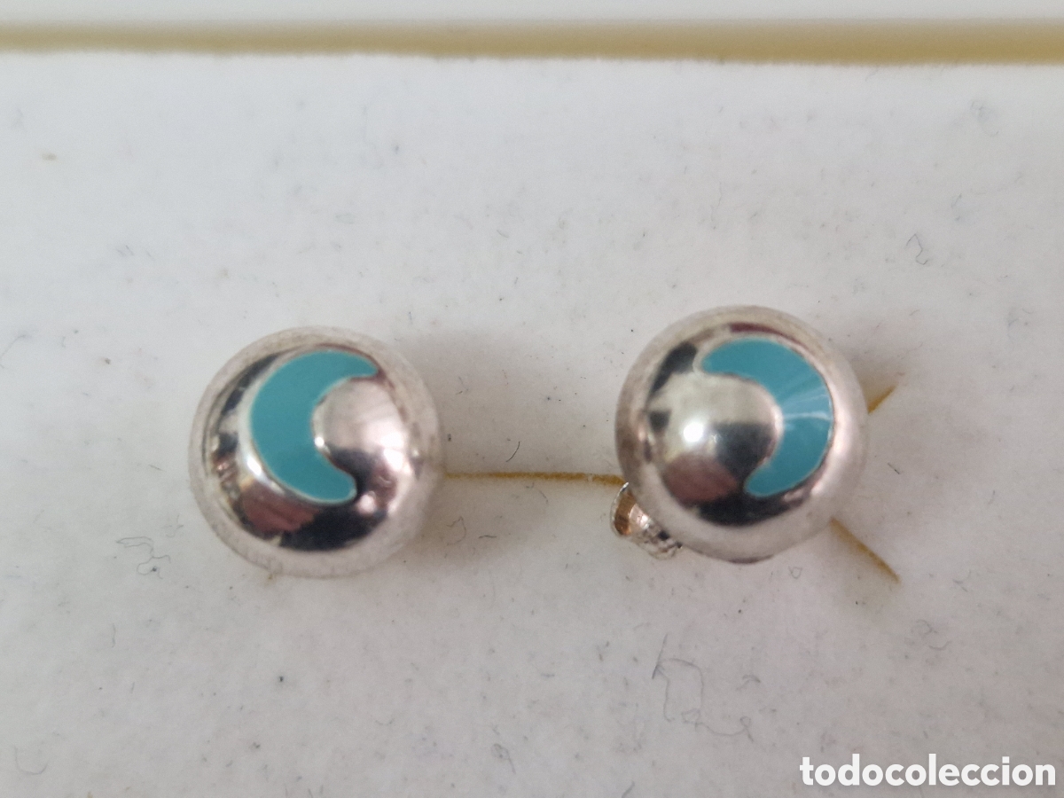 Joyeria: PENDIENTES PLATA Y ESMALTE LUNA - Foto 1